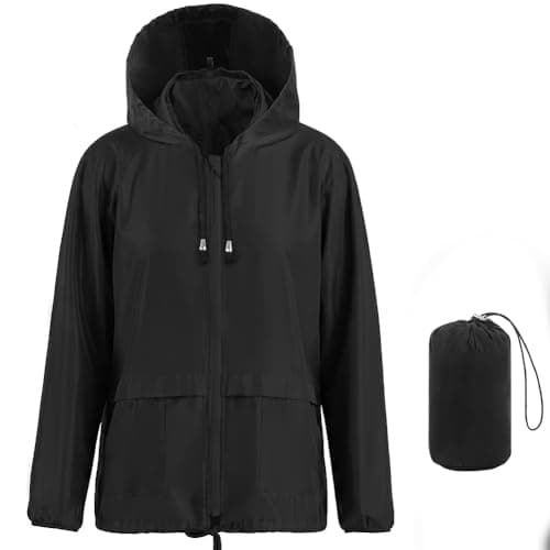 Vicloon Women's Lightweight Waterproof Rain Jacket, Hooded Breathable Packable Running Raincoats, Sun Protection Windproof Rain Jacket for Outdoor Hiking, Running, Cycling — view 6