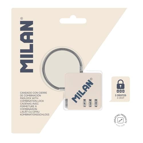 Milan 430 Since 1918 Collection Combination Lock Padlock, Beige — view 2