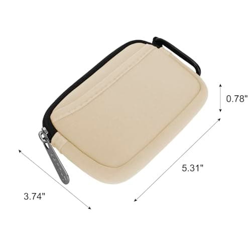 JINSI Mini Pouch Case Small Accessories Storage Organizer Tech Bag (Beige) — view 4