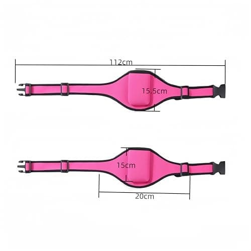 Naisfei 2 Pack Adjustable Microphone Belt, Microphone Holder, Bum Bag Carrying Strap for Wireless Vertical Mic Transmitter, for Fitness Teacher, Running Belt Bag, Speaker, Black and pink, standard — view 2