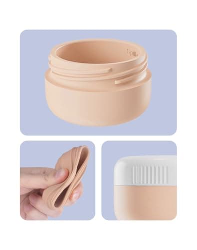Silicone Travel Pots, Containers for Toiletries with Spatulas Tool and Clear Bag, TSA Approved Cream Jars, Leak-proof Travel Essentials for Cosmetic 40ml /(4 Pack) — view 6