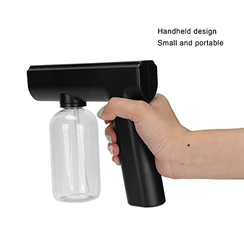 COJJ Handheld Atomizer Sprayer, USB Charge Nano Sprayer Sanitizer Gun with 300ml Capacity, Wireless Mist Disinfectant Fogger, Alcohol Spray Gun for Home School Office (Black) — view 3