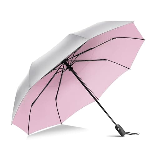 ZOMAKE UV Umbrella for Sun Protection UPF 50+ (46 Inch,Silver/Pink)