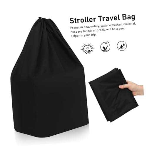 Black Nylon Stroller Travel Bag for Airplane Trips, Carrying — view 3