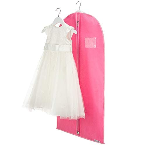 Hangerworld 38 Inch Pink Breathable Girls Dress Garment Clothes Cover Zipped Bag for Dance Wear — view 4