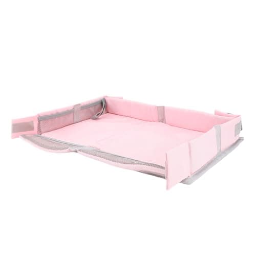 XUXHOU Foldable Travel Tray Cover, Multifunctional Airplane Table Organizer for Kids and Adults with Toy Storage Bag for Planes Trains (Pink) — view 5