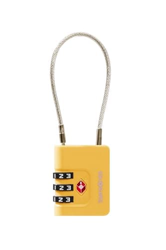 Samsonite TA Revolution - TSA Cable Lock with 3-Digit Combination, Secure Luggage Lock for suitcases & Bags, Yellow — view 4