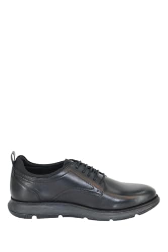Pegasus Men's Ortholite Premium Wide Fit Leather Lace-Up Shoes Black — view 2