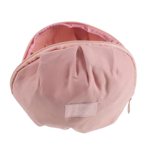 LIGIGWASH Underwear Packing Bag Pink Polyester with Ball-shaped Space-saving Design, Multi-compartment Organizer for Panties, Socks, and Bras, Smooth Silent Zipper, Stable Stacking,