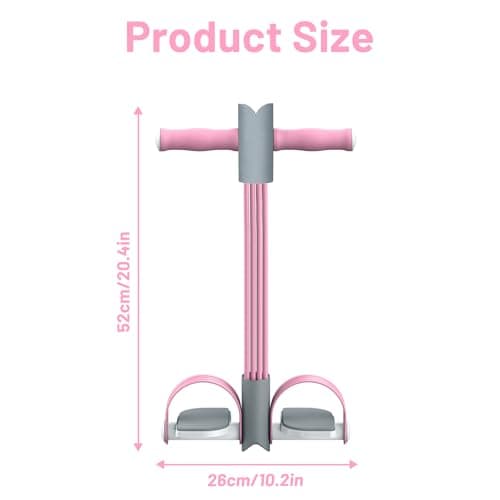 Multifunctional Pedal Puller Resistance Rope - 4 Elastic Tube Gym Bands Resistance, Ankle Resistance Bands, Home Gym/Pilates Workout Equipment Accessories for Women Fitness, Fitness Technology, Pink — view 6