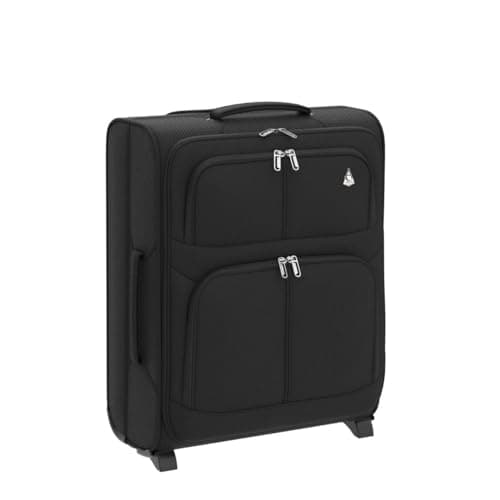 Aerolite 56x45x25cm British Airways Jet2 & Easyjet Upgrade Maximum Allowance Large Lightweight 2 Wheel Carry On Hand Cabin Luggage Bag Suitcase 56x45x25 with TSA Approved Lock Black — view 4