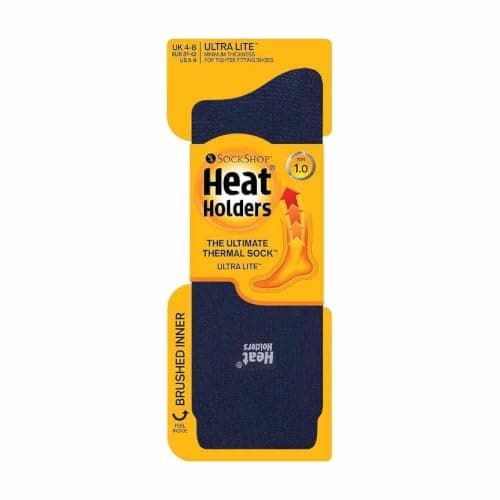 HEAT HOLDERS Ultra Lite - Ladies Thin Lightweight 1.0 TOG Winter Warm Casual Thermal Dress Socks (4-8 uk, Navy) — view 4
