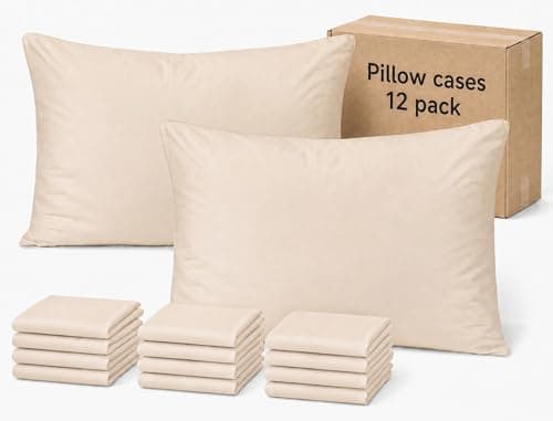 ZPECC Beige Pillow Cases King Size 12 Pack with Envelope Closure