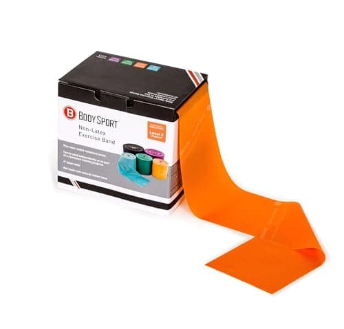 Body Sport 25-Yard Roll Medium Resistance Latex-Free Exercise Band, Orange