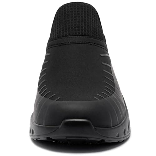LARNMERN Slip on Trainer Women Non Slip Waterproof Work Shoes,Black,5 UK — view 5