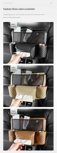 Car Organizer PU Leather For Family Trips Car Organizer PU(Brown) — view 2