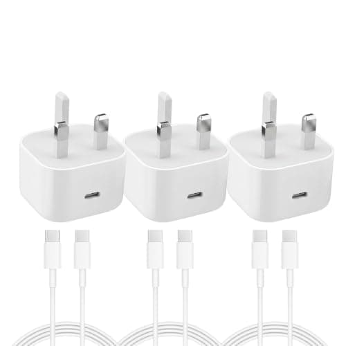 3pack USB C Plug, 30W USBC Charger For lPhone17/16/15,USB-C Fast Charging Cube Power Adapter, Compatible with l Phone 17 16 15/16 Plus/16 Pro/16 Pro Max, Air 5/4, lPad 10/Mini (3xCable Included)