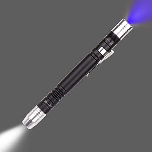 POCKETMAN Torch Detector for Testing Purple White mini UV Flashlight 395nm 2-in-1 UV LED Flashlight Black Light 2 Light Source