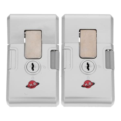Outanaya Luggage Lock 2 Sets Abs and Zinc Alloy Silver Universal Suitcase Lock Repair Kit with Keys and Screws for Enhanced Security and Longterm Durability, for Travel and Vacation