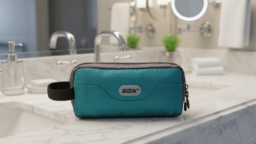 GOX Travel Toiletry Bag Dopp Kit Case for Men Multifunction Packing Organizer Pouch, Turquoise/Grey, 7.9x4x2.2 Inch (Pack of 1), Toiletry Bag for Travel — view 3