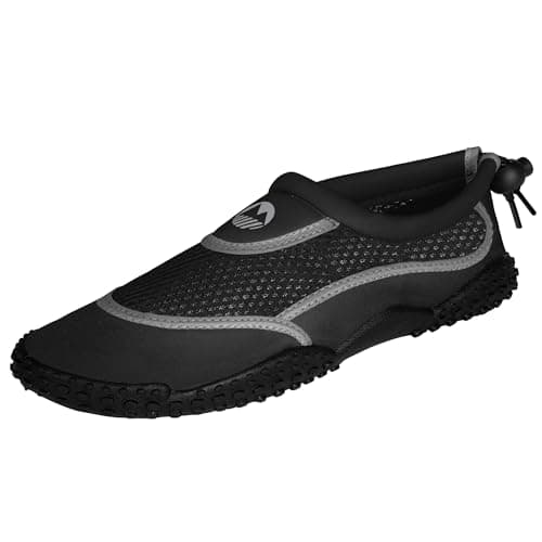 Lakeland Active Men’s Eden Water Shoes - Adjustable, Quick Drying & Breathable for Beach and Swimming - Black/Grey - 1 UK