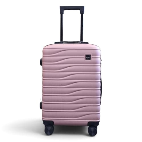 Infinity Leather Hard Shell Rose Gold Cabin 56 x 36 x 23 cm Secure Luggage Suitcase Suitable for Easyjet, Ryanair