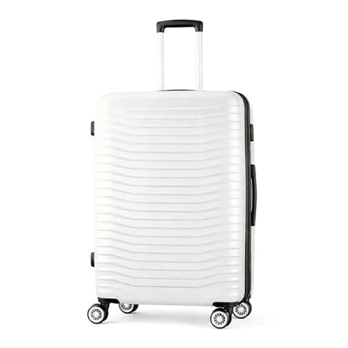 Set of 3 Pieces Luggage Hard Shell Suitcase, White — view 5