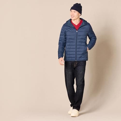 Amazon Essentials Men's Lightweight Water-Resistant Packable Hooded Puffer Jacket, Navy, XXL — view 5