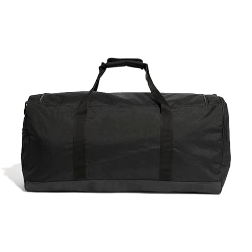 adidas Unisex Essentials Linear Duffel Bag Duffel Bag, Black/Black/White, L — view 2