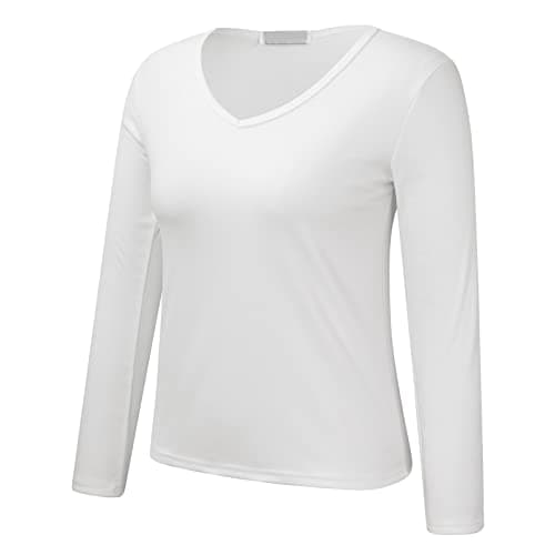 Full Length Long Sleeve Top Women Crew Neck Fleece Lined Thermal Thermal Underwear Slim Tops Long Sleeve Thermal Shirts Winter Tops Linen Top Today on Clearance White