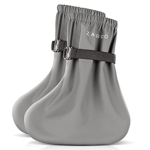 Zamboo Baby Rain Booties - Waterproof Shoe Covers – Non-Slip Outdoor Overshoes with Elastic Band & Ankle Cuff for Babies and Toddlers - Grey