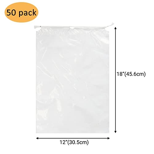 Belinlen 50 Pcs Transparent Shoe Bags for Travel 12x18 Inch / 30x45 cm — view 2