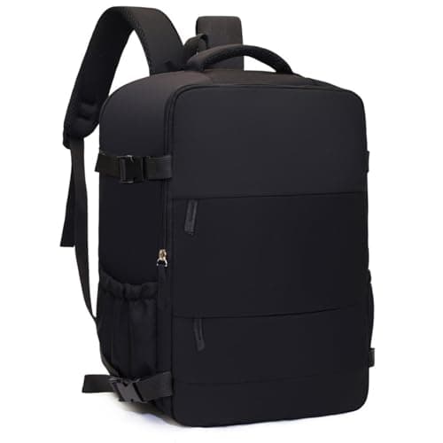 Treer Ryanair Cabin Bags 40x30x20 Underseat Travel Backpack Cabin Bag Carry on Waterproof Hand Luggage for Airplanes, Multiple Pockets Comfort Rucksack for Men, Women (Black)