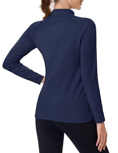 TACVASEN Ladies Thermal Tops Mock Neck Fleece Shirt Soft Compression Shirts — view 2