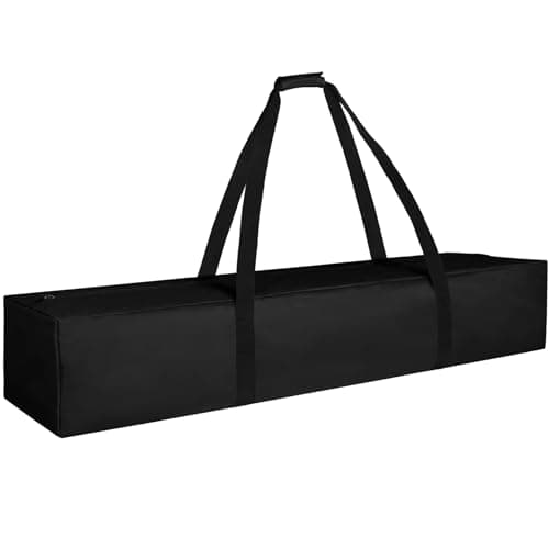 INFANZIA 36L Long Duffel Bag- 45 Inch Tripod Carrying Case Bag with Upgraded Zipper, Foldable Storage Bag for Fishing Pole, Tripod, Tent, Microphone Stands, Sturdy & Water Resistant, 45x7x7 in, Black