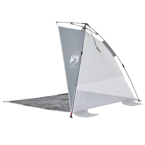 LoogCape Beach Tent Grey Quick Release Waterproof 190T Polyester PU Coating, 205 x 200 x 115 cm, with Carry Bag, Double Zip Entrance, for Beach and Festival — view 6