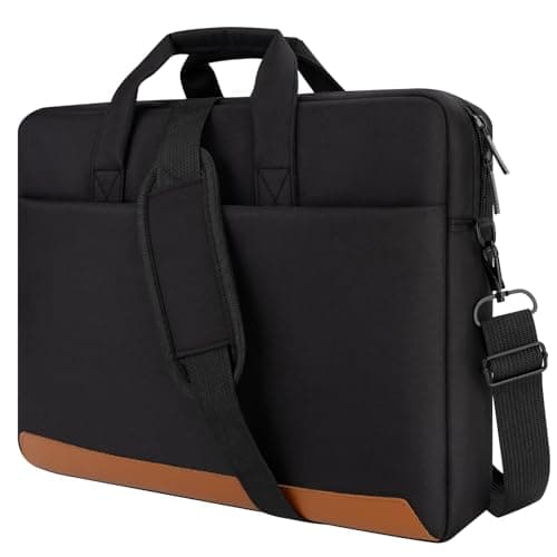 jooeer Laptop Bag Case 15.6 16 Inch, Waterproof Computer Sleeve Messenger Briefcase for Men Women Business Work Travel, Black