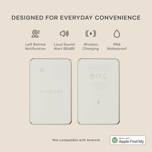 SATECHI FindAll™ Wallet Card, Find My Compatible for iPhone & iPad, Sand — view 2