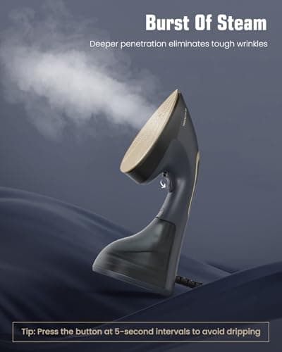 BEAUTURAL 2-in-1 Garment Steamer & Iron, 1500W Handheld with Burst Steam — view 3