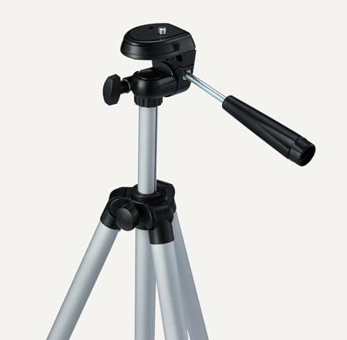 Amazon Basics 127cm/50inch Phone and DSLR Camera Tripod, Lightweight, with Bag, Wireless Remote Control and Phone Holder, Adjustable Height, Silver — view 3