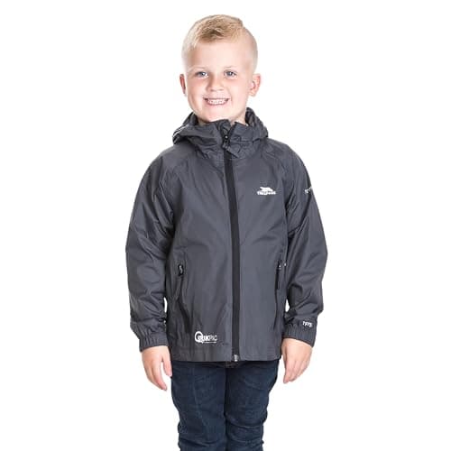 Trespass Kids Jacket Qikpac - Waterproof, Breathable, School Raincoat, 2 Zip Pockets, Full Zip, Adjustable Hood, Storm Flap, Ventilated Back, Lightweight, Packable — view 2