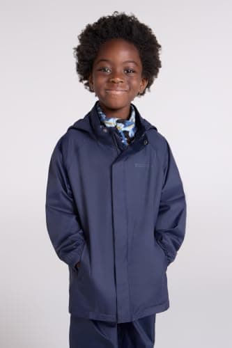 Mountain Warehouse Pakka Kids Waterproof Rain Jacket Dark Blu 9-10y — view 3