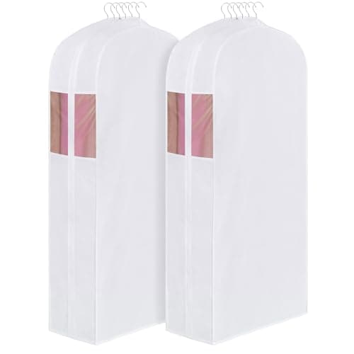 Univivi Premium Cotton Garment Bags, 60 In Dress Bags Covers, 2 Pack