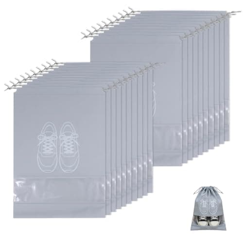 20PCS Shoe Storage Bags Travel Accessories Drawstring with Transparent Slot