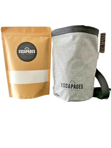 Escapades Bouldering & Climbing Kit – Chalk Bag, 150g Sea-Derived Chalk Powder & Boar Hair Brush – Complete Starter Set for Rock Climbing & Gym