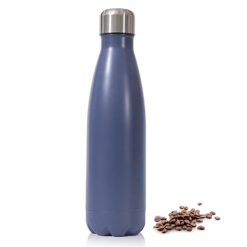 Insulated Water Bottle, 500ml Stainless Steel Thermal Flask, Vacuum Insulated Flask for Hot & Cold Drinks, Leak-Proof Thermal Metal Drinking Water Bottles for Kids, Gym, Sports, Travel (Blue)