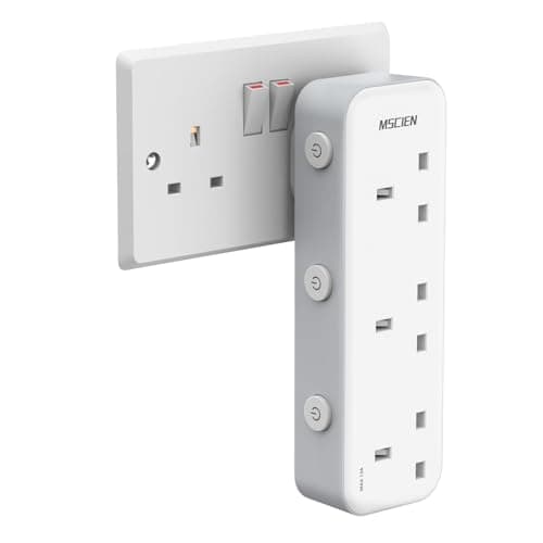Mscien 3 Gang Plug Adaptor with LED Indicators, White, 3250W