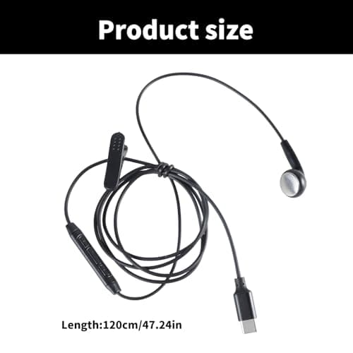 ljhnba USB Type C Earplugs Single Side Earphones for Travel Running — view 3
