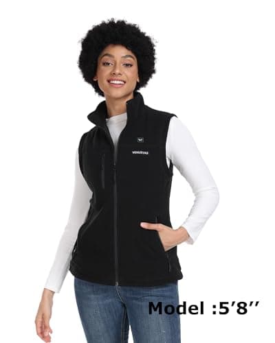 Venustas Women's Recycled Fleece Heated Vest with Battery Pack 7.4V, Lightweight Insulated Heated Fleece Gilet, Heated Body Warmer for Women Winter Outdoor(XL) — view 2