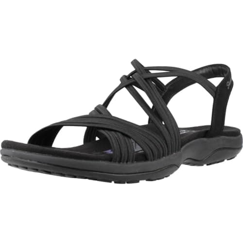 Skechers Women's Reggae Slim Sunnyside Sandal, Black, 7 UK